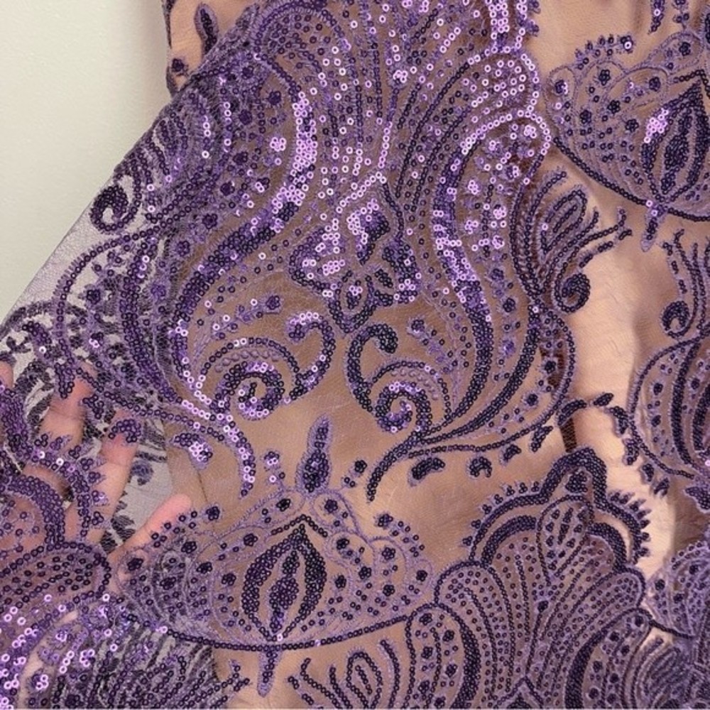 NWT Free People Purple Sequin Mini Dress Size 8 Women - Picture 3 of 12